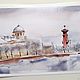 Order Watercolor painting Petersburg in the snow (brick gray beige picture). Pastelena. Livemaster. . Pictures Фото №3