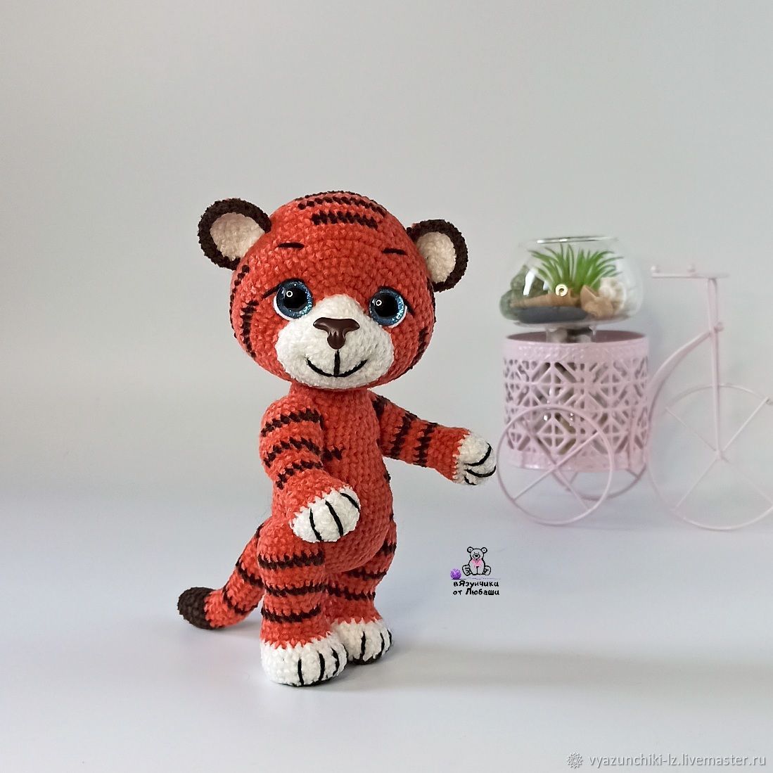Тигренок Ло вязаная игрушка тигр символ года в подарок – купить онлайн ...