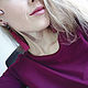 Burgundy earrings tassel 'Burgundy rose'. Tassel earrings. Only_you_byElena. My Livemaster. Фото №6