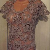 Одежда handmade. Livemaster - original item dress knitted. Irish lace.Beige. Handmade.