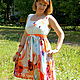 Летнее бохо-платье "Акварель"с авторским декором. Платья. V#Victoria#V. Интернет-магазин Ярмарка Мастеров.  Фото №2