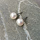 Earring studs ear studs set pearl white. Earrings. Jewelry and accessories by IRIS. Online shopping on My Livemaster.  Фото №2