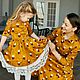 Order Children's dress with petticoat ' Hearts on mustard'. Alexandra Maiskaya. Livemaster. . Childrens Dress Фото №3