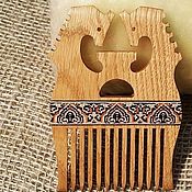 Украшения handmade. Livemaster - original item Мedieval crest, inlaid wood, comb Slavic fantasy horses. Handmade.
