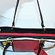 Leather tote bag Mondrian.red yellow black bag "Squares". Tote Bag. Leather  Art  Phantasy. My Livemaster. Фото №6