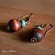 Order Earrings made of wood and turquoise 'Chocolate'. BijouSiberia. Livemaster. . Earrings Фото №3