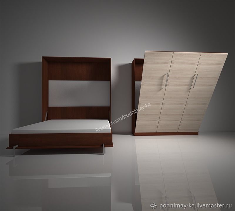Вертикальная откидная кровать шкаф