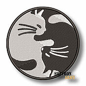 Материалы для творчества handmade. Livemaster - original item Yin Yang Cats Patch. Handmade.
