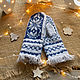 Women's mittens with ornament and fringe blue and white. Mittens. wool_sock Julia. Online shopping on My Livemaster.  Фото №2