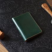 Сумки и аксессуары handmade. Livemaster - original item Passport cover made of green and brown leather. Handmade.