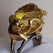 Украшения handmade. Livemaster - original item Golden Panther ring with citrine.. Handmade.