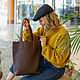 Women's leather bag shopper brown (leather bag). Classic Bag. migotobags. Online shopping on My Livemaster.  Фото №2