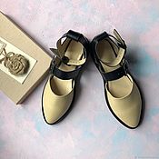 Обувь ручной работы handmade. Livemaster - original item Cosmo sandals beige/black. Handmade.