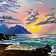 Oil painting Sea painting Sunset on the sea, Pictures, Novokuznetsk,  Фото №1