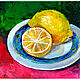 Painting Lemons Oil 15 x 15 Fruit Still Life in the Kitchen Painting, Pictures, Ufa,  Фото №1