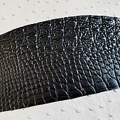 Материалы для творчества handmade. Livemaster - original item Genuine crocodile leather in pieces, black color!. Handmade.