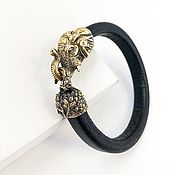 Украшения handmade. Livemaster - original item Elephant Bracelet | Bronze | Smooth Leather. Handmade.