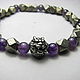 Order Bracelet with pyrite and amethyst 'Dragon'. Beautiful gifts for the good people (Alura-lights). Livemaster. . Bead bracelet Фото №3