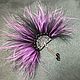 Brooch Favorite Fan Purple Handmade Decoration with Feathers. Brooches. ms. Decorator. My Livemaster. Фото №4