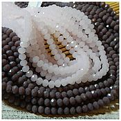 Материалы для творчества handmade. Livemaster - original item Rondel beads in 2 colors with a cut. 10 pieces. Handmade.