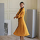 Mustard linen dress with a stand-up collar. Dresses. molinialife. My Livemaster. Фото №4