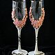 Shabby Chic, Wedding Toasting Glasses, Rustic Toasting Flutes,Roses, Wedding glasses, Moscow,  Фото №1