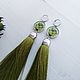 Order Earrings with silk tassels Artichoke. Linda (LKdesign). Livemaster. . Tassel earrings Фото №3