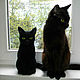 Cat Tyson, portrait copy, black cat felted wool / Cat. Felted Toy. Woolen Zoo. My Livemaster. Фото №4