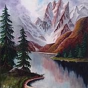 Картины и панно handmade. Livemaster - original item Mountain landscape 