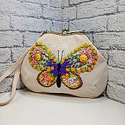 Сумки и аксессуары handmade. Livemaster - original item Bag handmade velour floral butterfly. Handmade.