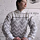 Wool Hand Knit Sweater Stylish Two-Tone Jumper, Jumpers, Moscow,  Фото №1