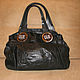  Black leather bag bag, Italian, Vintage bags, Moscow,  Фото №1