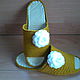 Slippers - flip flops ( white rose ), Slippers, Vyazniki,  Фото №1