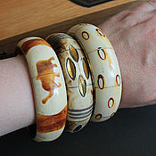 Украшения handmade. Livemaster - original item Vintage bracelets Buffalo Bone Brass D65 mm. Handmade.
