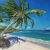 Картины и панно handmade. Livemaster - original item Pictures: Tropical Landscape Oil Painting as a Gift Home Decor. Handmade.