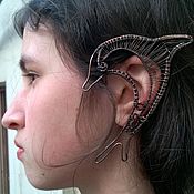 Украшения handmade. Livemaster - original item Earcuff for  left  ear "A dolphin", copper. Handmade.