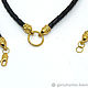 Choker, braided leather cord 3 mm with wolf heads gilding. Chokers. Urbanstyle. Online shopping on My Livemaster.  Фото №2