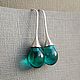 Sea Glass Drop Earrings, Clear glass Simple teardrop earrings, 37 mm. Earrings. Jewelry by Katie (BijouByKatie). My Livemaster. Фото №6
