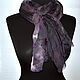 Scarf women's wool silk black lilac with brown. Scarves. Silk scarves gift for Womans. My Livemaster. Фото №5