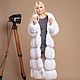 Long white fur coat, knitted, Fur Coats, Moscow,  Фото №1