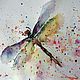 The magical dragonfly is light and bright watercolor, Pictures, St. Petersburg,  Фото №1