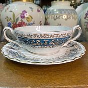 Винтаж handmade. Livemaster - original item Soup bowl with saucer, England, Myott Rialto, IRONSTONE (1542). Handmade.