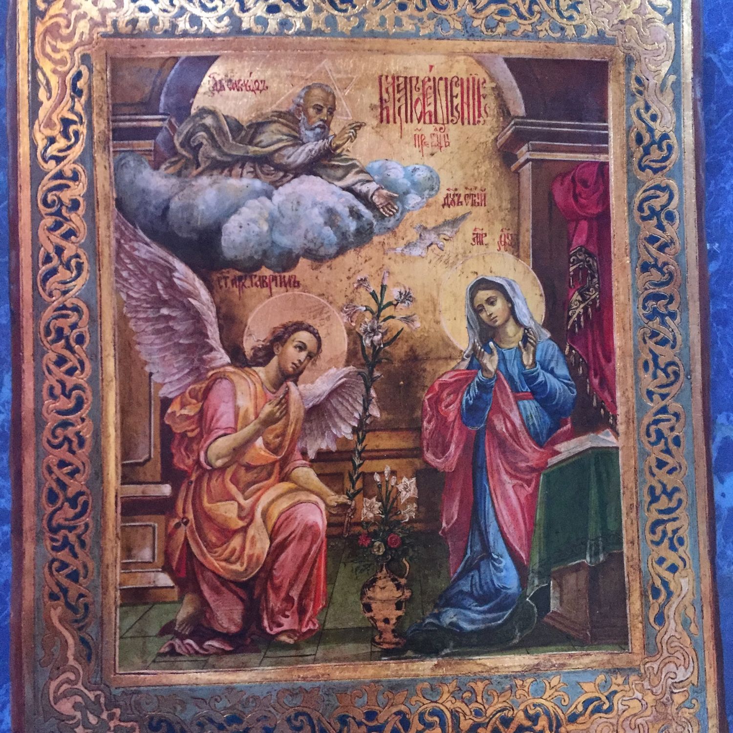 Икона «Благовещение» в интернет-магазине Ярмарка Мастеров по цене 25000 ...