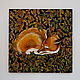 The painting on wood 75x75sm "Sleeping Fox". Pictures. EVAG. My Livemaster. Фото №5