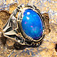 Кольцо с синим опалом «Индиго». Кольца. Студия «Морская». Ярмарка Мастеров.  Фото №6
