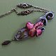 Pendant-a pendant made of polymer clay,art Nouveau,sculpted miniature. Necklace. decorum11. My Livemaster. Фото №6