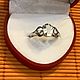 Кольцо трилогия с природным аквамарином и белыми сапфирами. Кольца. OLVIKSOL JEWELRY STORE. Интернет-магазин Ярмарка Мастеров.  Фото №2
