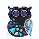 Brooch Owl. Unique handmade brooch with natural stones, Brooches, Moscow,  Фото №1