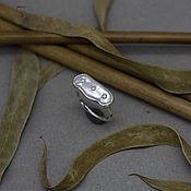 Украшения handmade. Livemaster - original item Pearl Ring Silver, pearls, cubic zirconia. Handmade.