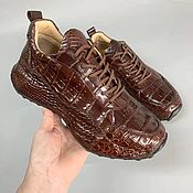 Обувь ручной работы handmade. Livemaster - original item Sneakers made of genuine crocodile leather, in brown color.. Handmade.